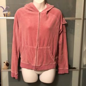 Pink velour zip up hoodie (431)